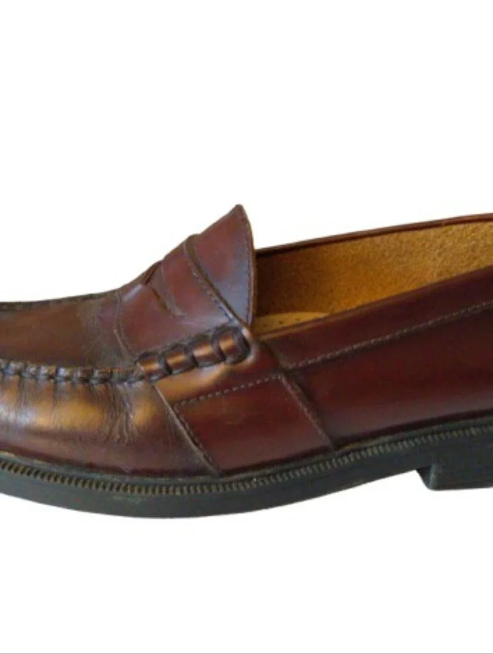 Nunn Bush Mens 9.5 M Brown Leather Penny Loafers Moc Toe Preppy Dress Shoes